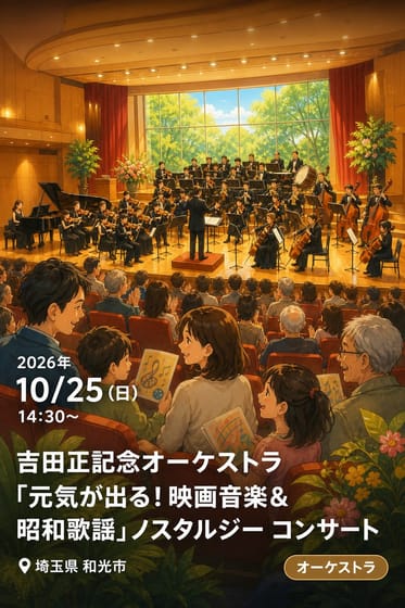 吉田正記念オーケストラ 「元気が出る！映画音楽＆昭和歌謡」ノスタルジー コンサート
