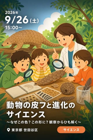 動物の皮フと進化のサイエンス～なぜこの色？この形に？観察からひも解く〜