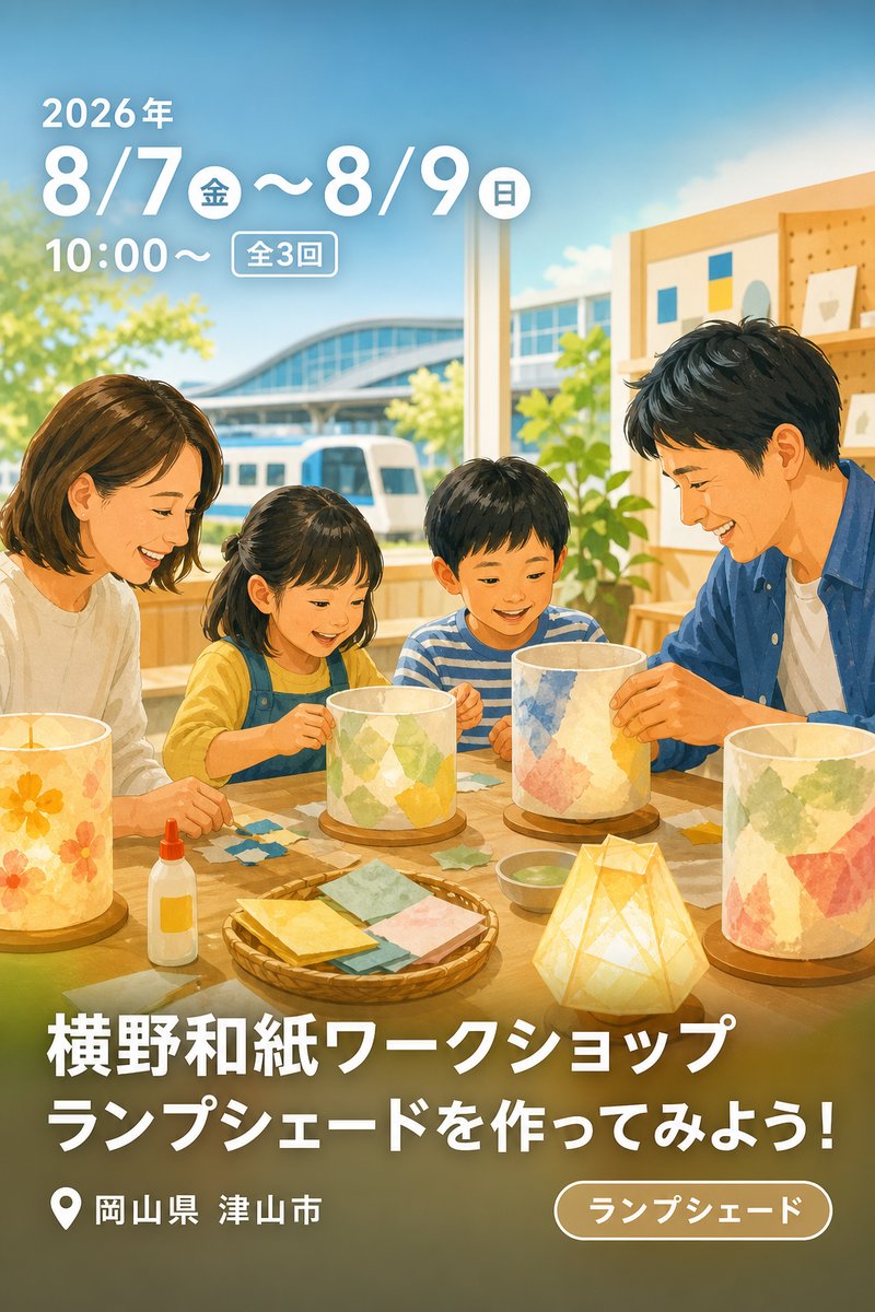 横野和紙ワークショップ ランプシェードを作ってみよう！