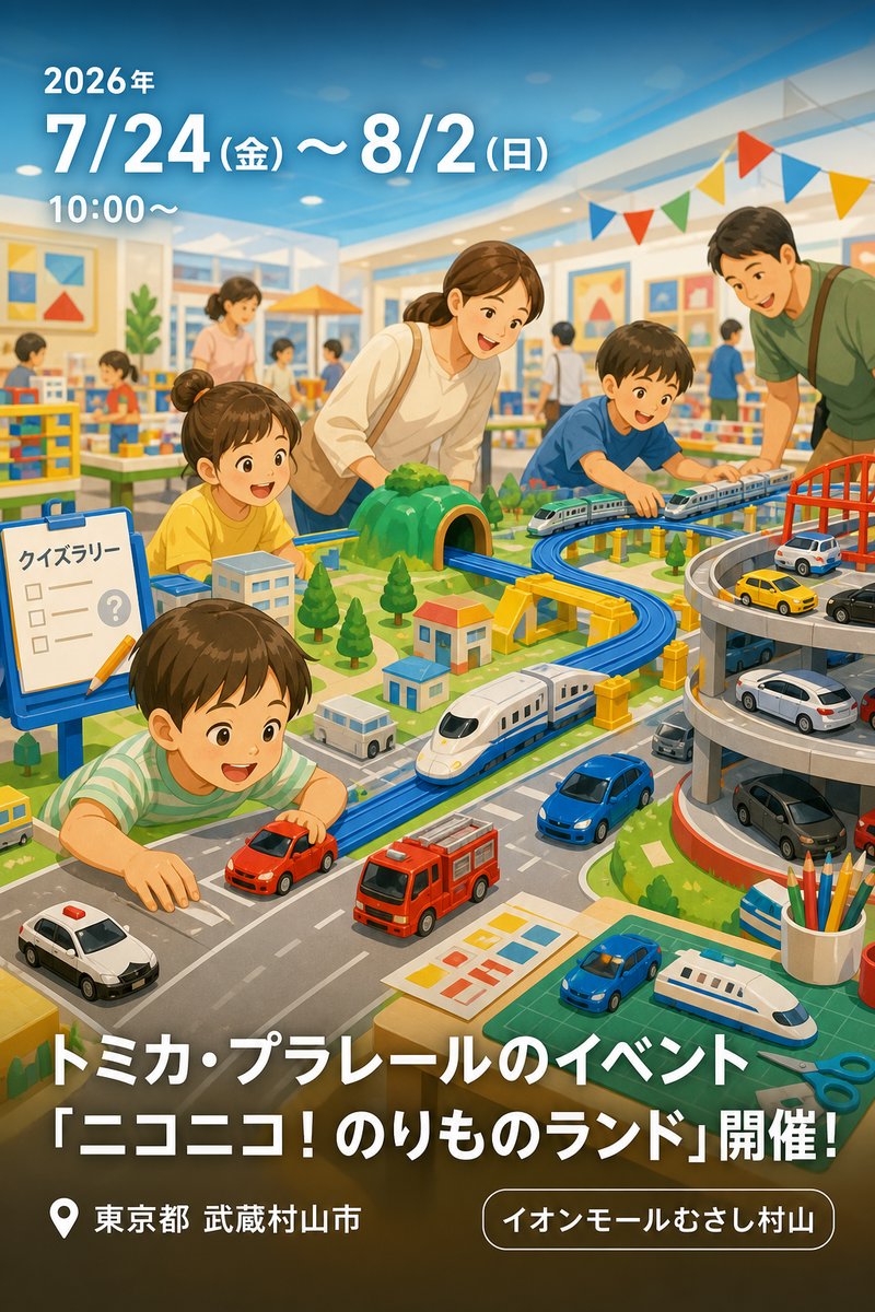 トミカ・プラレールのイベント「ニコニコ！のりものランド」開催！