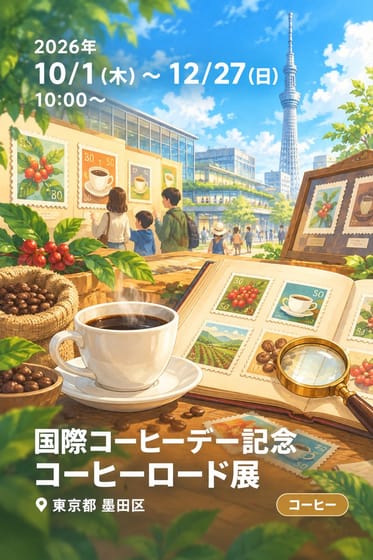 国際コーヒーデー記念 コーヒーロード展 切手でたどるコーヒーの物語