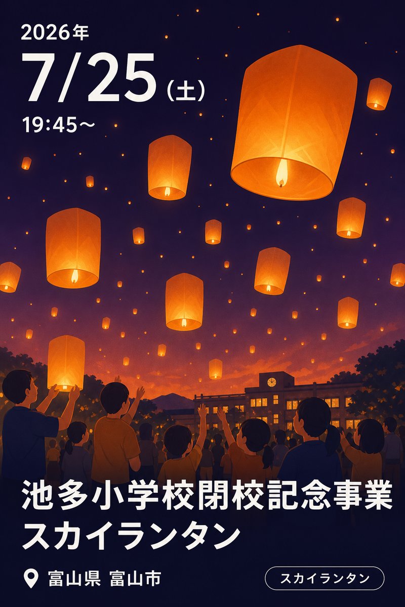 池多小学校閉校記念事業 スカイランタン