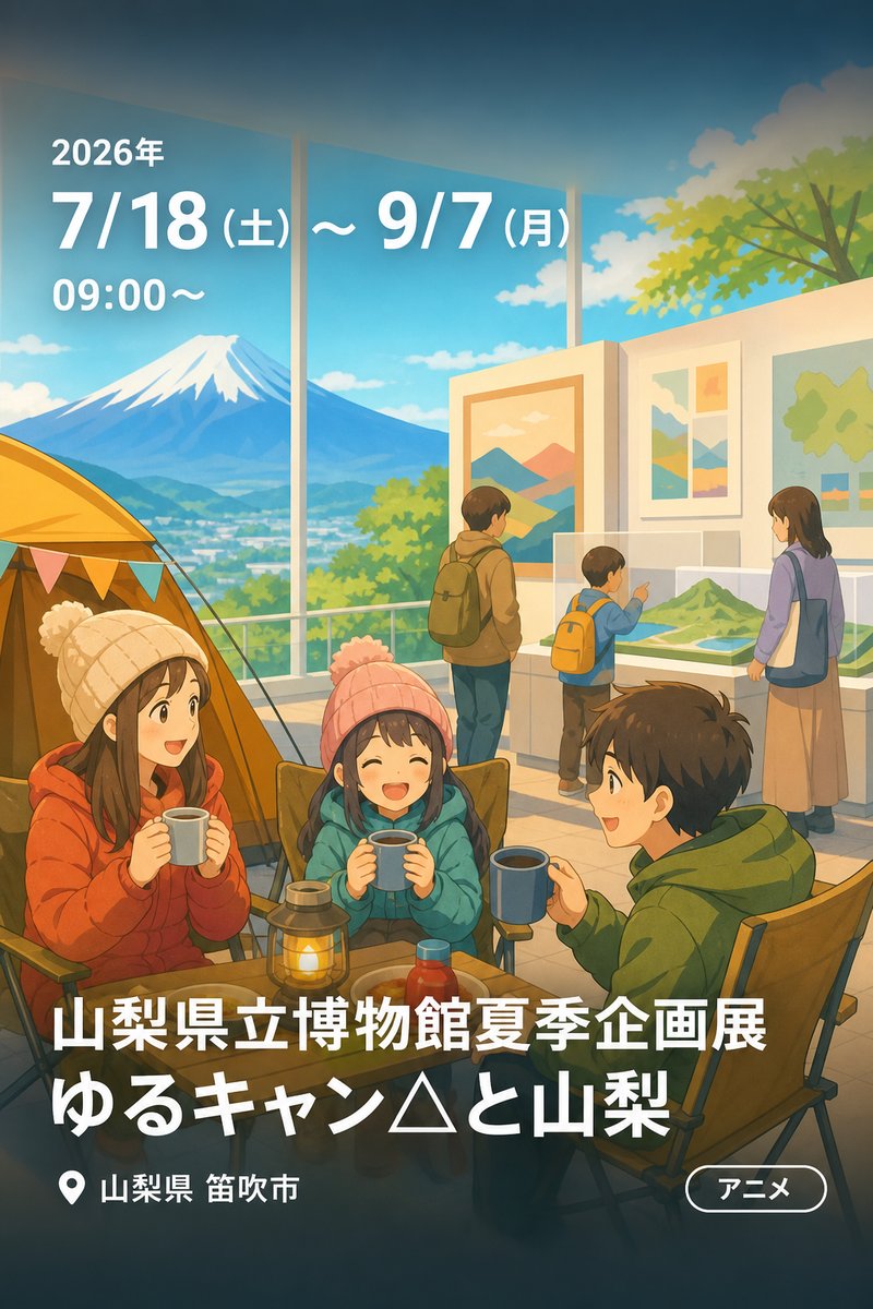 山梨県立博物館夏季企画展 ゆるキャン△と山梨