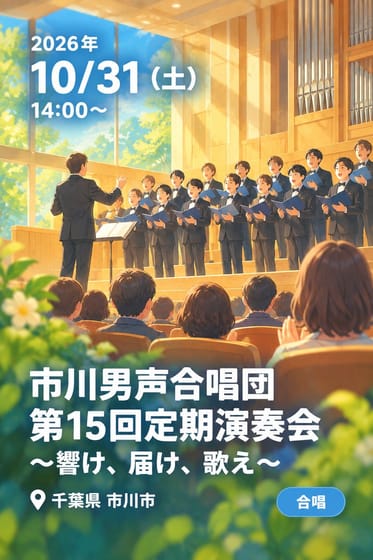市川男声合唱団 第15回定期演奏会 〜響け、届け、歌え〜