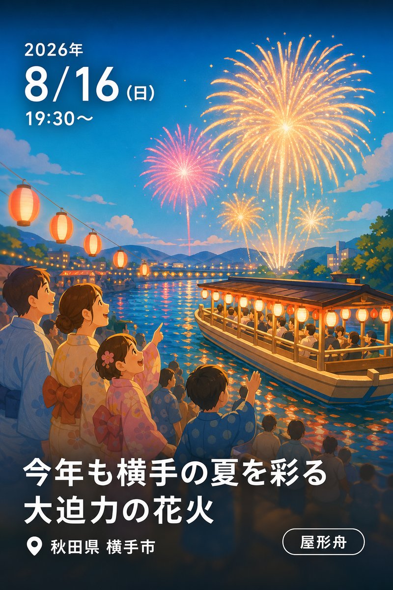 今年も横手の夏を彩る 大迫力の花火