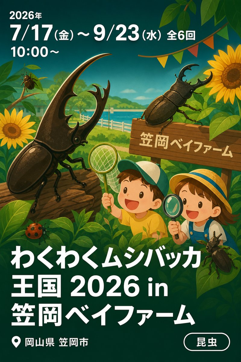 わくわくムシバッカ王国 2026 in 笠岡ベイファーム