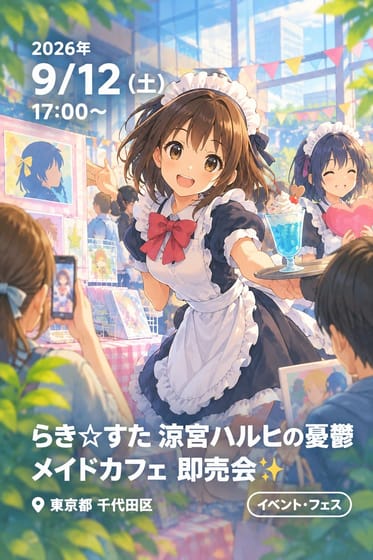 らき☆すた 涼宮ハルヒの憂鬱 メイドカフェ 即売会✨️