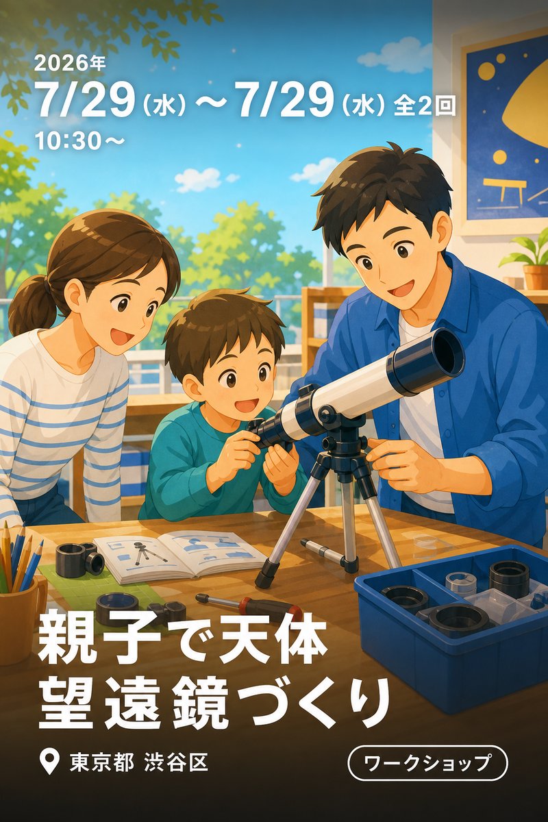 親子で天体望遠鏡づくり