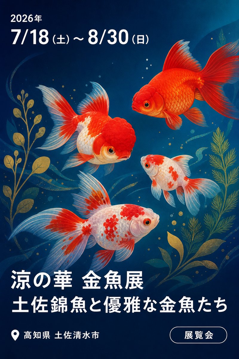 涼の華 金魚展 土佐錦魚と優雅な金魚たち