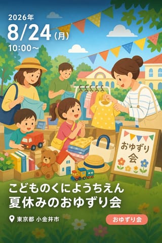 こどものくにようちえん 夏休みのおゆずり会