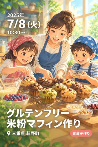 グルテンフリー米粉マフィン作り