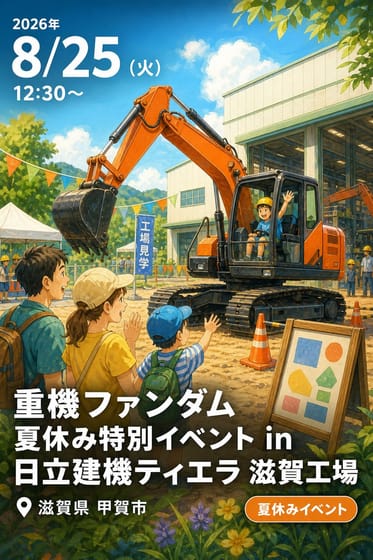 重機ファンダム 夏休み特別イベント in 日立建機ティエラ 滋賀工場