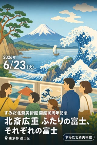 すみだ北斎美術館 開館10周年記念「北斎広重 ふたりの富士、それぞれの富士」
