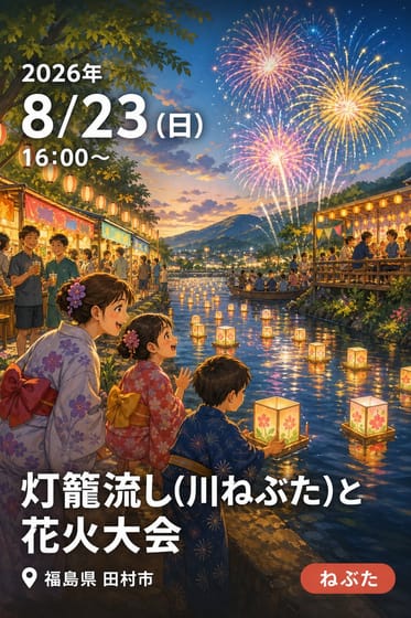 灯籠流し(川ねぶた)と花火大会