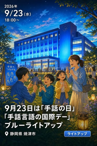 ９月23日は「手話の日」「手話言語の国際デー」ブルーライトアップ