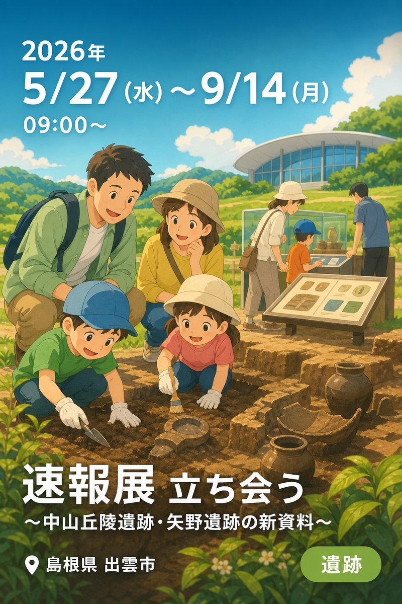 速報展 立ち会う 〜中山丘陵遺跡・矢野遺跡の新資料〜