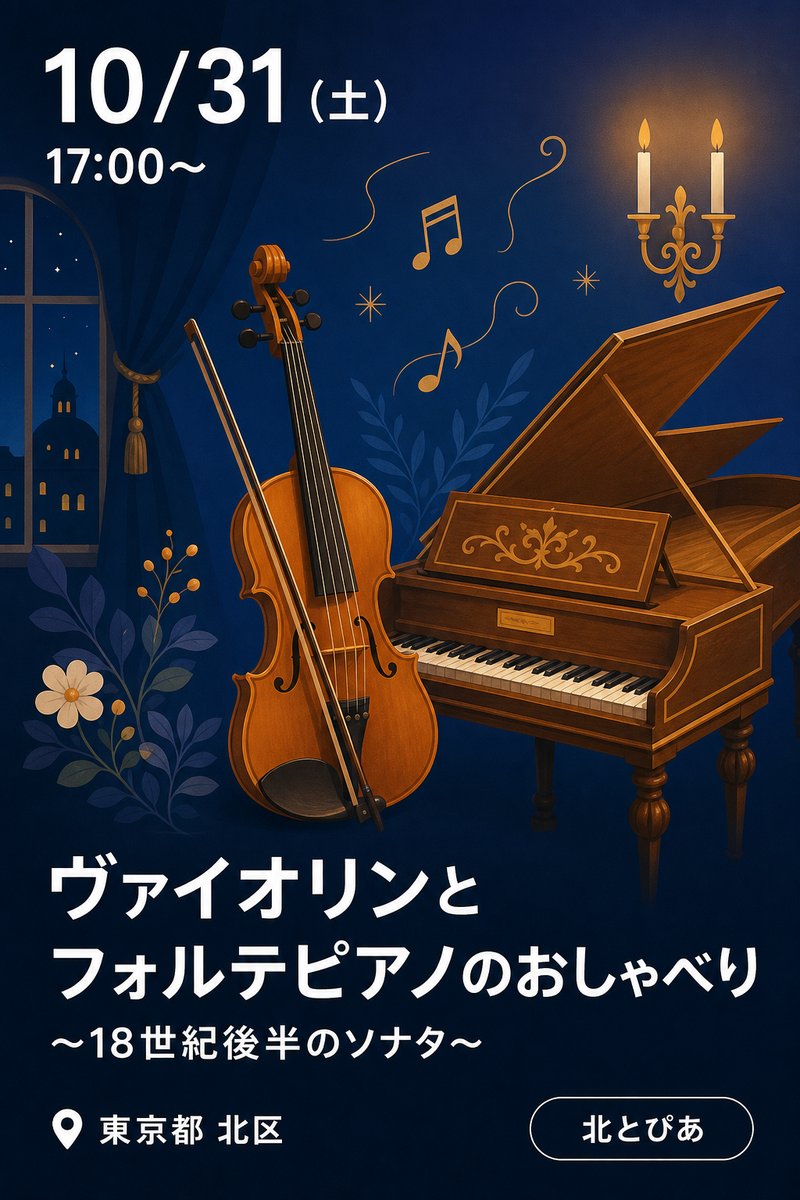 北とぴあ国際音楽祭2026参加公演 ヴァイオリンとフォルテピアノのおしゃべり ～18世紀後半のソナタ～