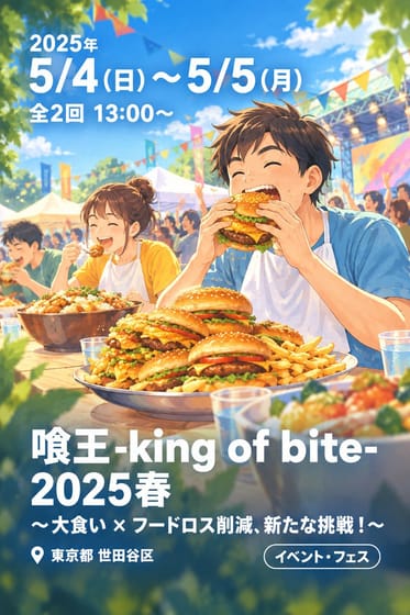 【5/4：A席】喰王 -king of bite- 2025春 〜大食い × フードロス削減、新たな挑戦！〜