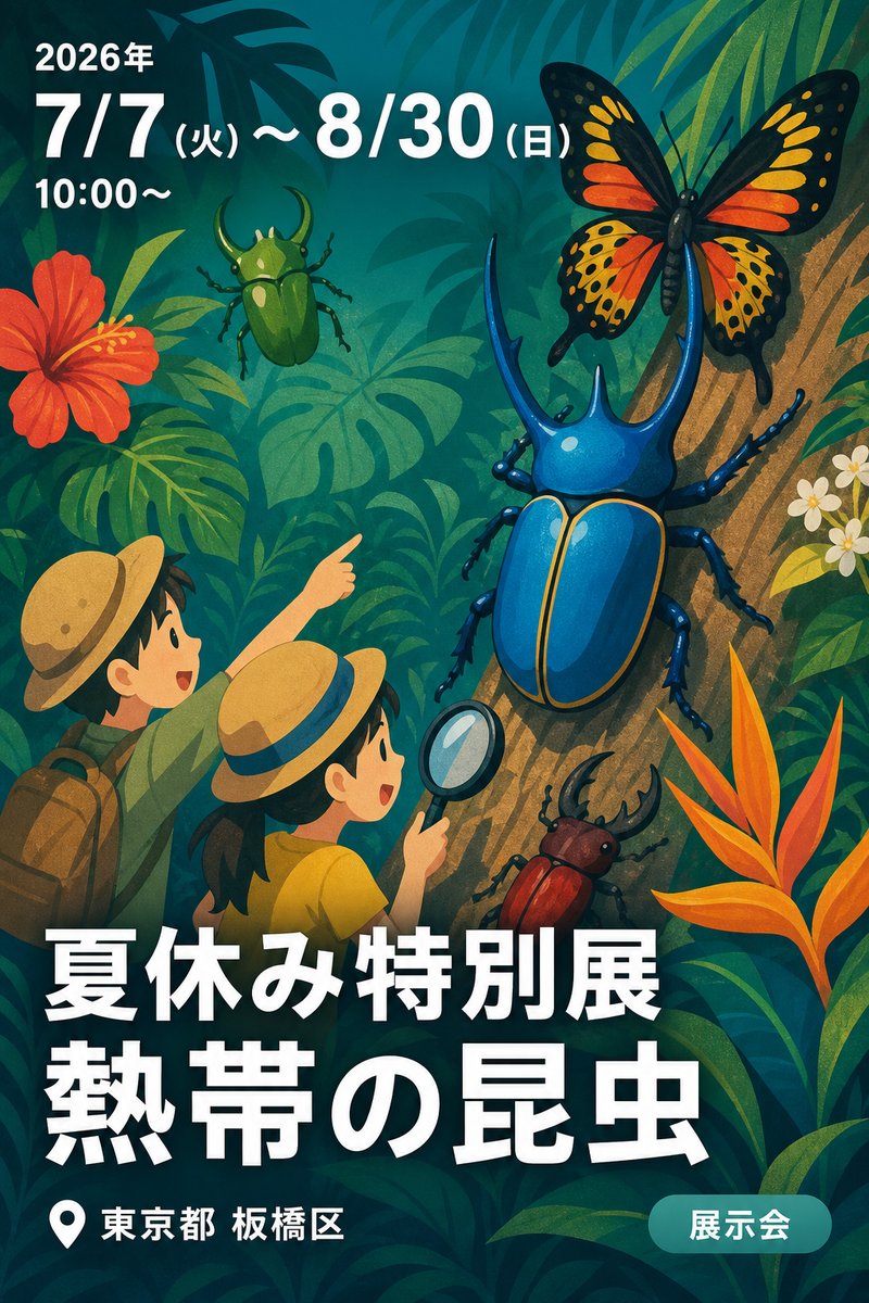 夏休み特別展 熱帯の昆虫