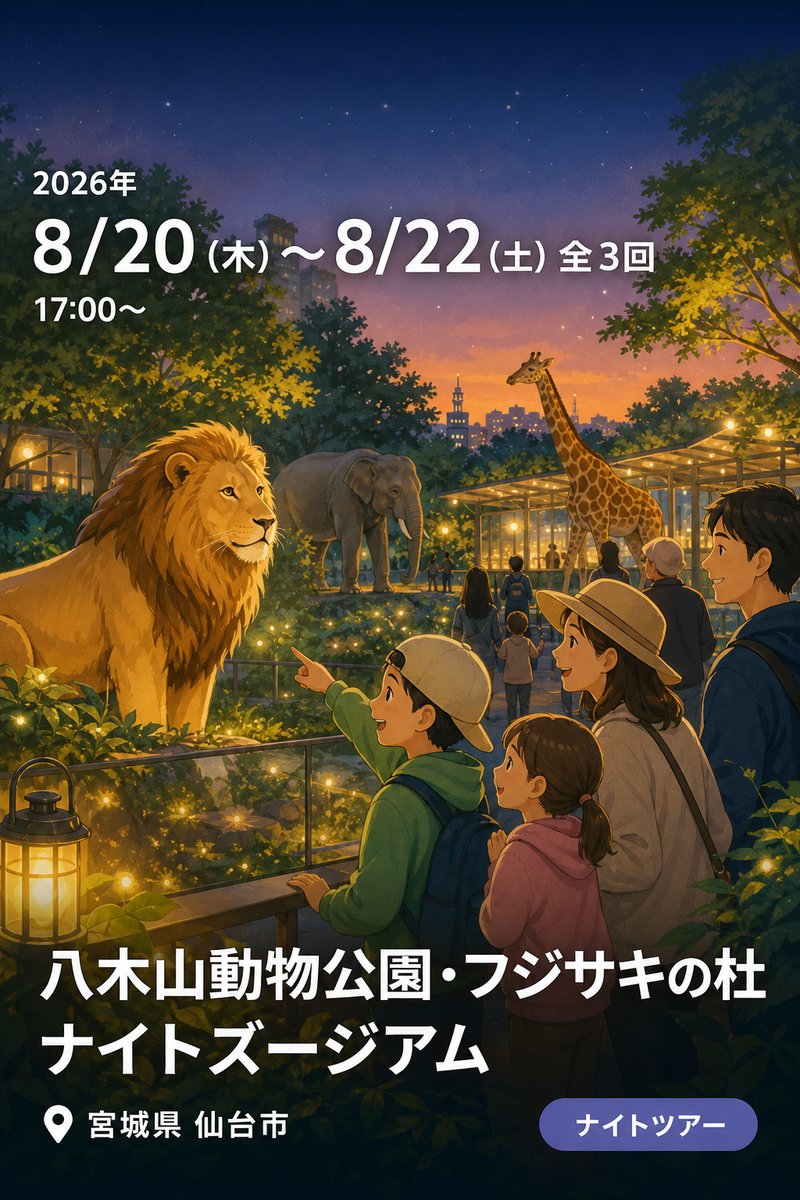 八木山動物公園・フジサキの杜 ナイトズージアム