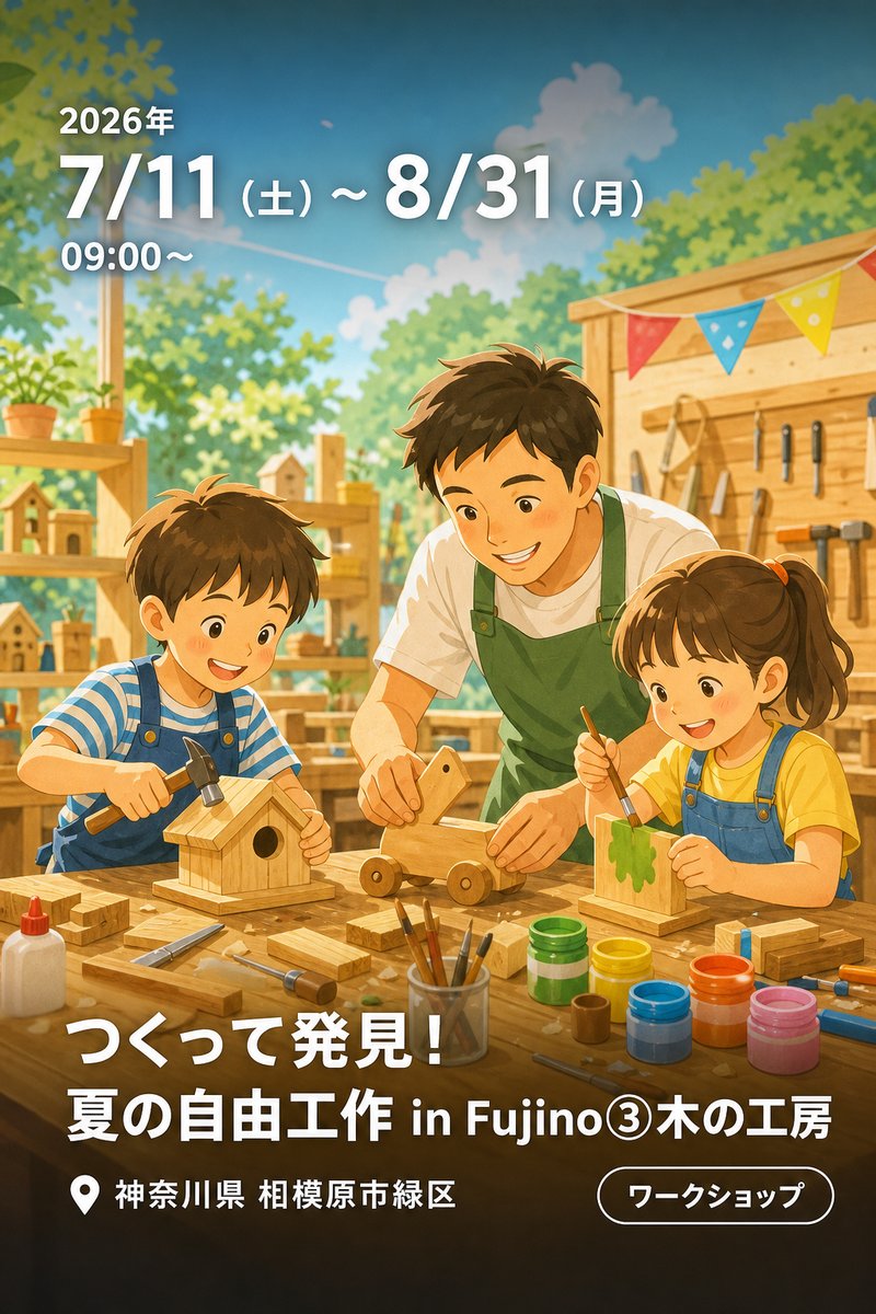 【つくって発見！夏の自由工作 in Fujino③木の工房】
