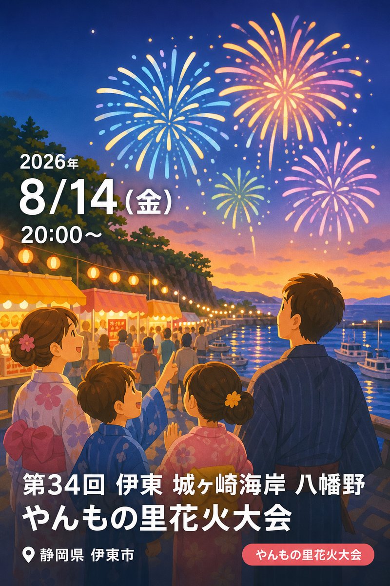 第34回 伊東 城ヶ崎海岸 八幡野 やんもの里花火大会