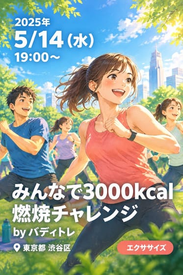 みんなで3000kcal燃焼チャレンジ by バディトレ