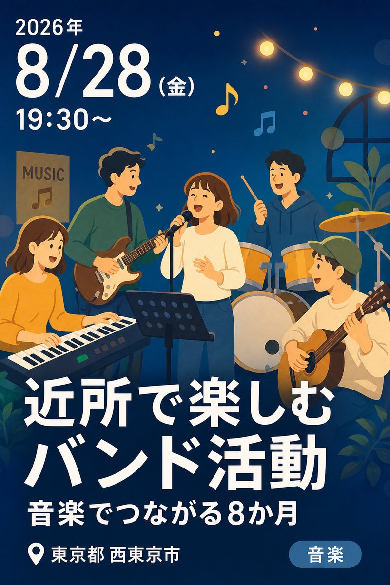 近所で楽しむバンド活動 音楽でつながる8か月
