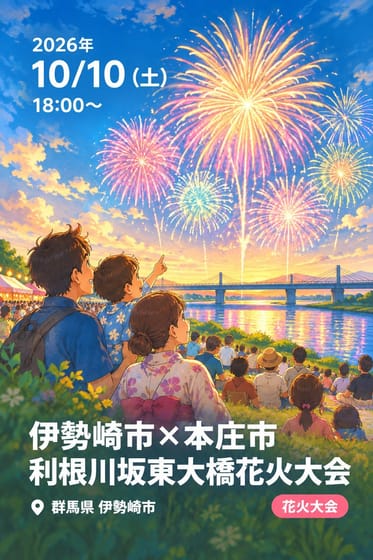 伊勢崎市×本庄市 利根川坂東大橋花火大会