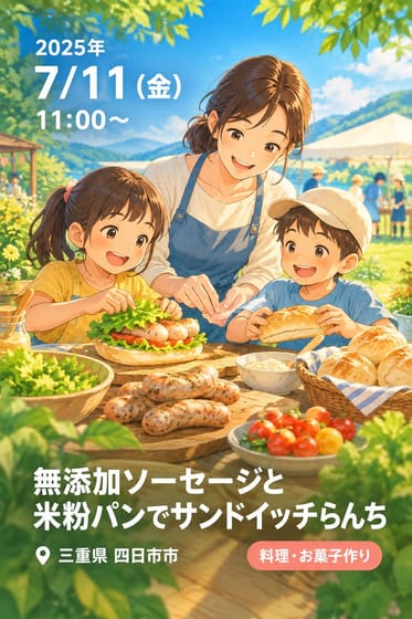 無添加ソーセージと米粉パンでサンドイッチらんち