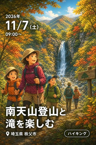 南天山登山と滝を楽しむ