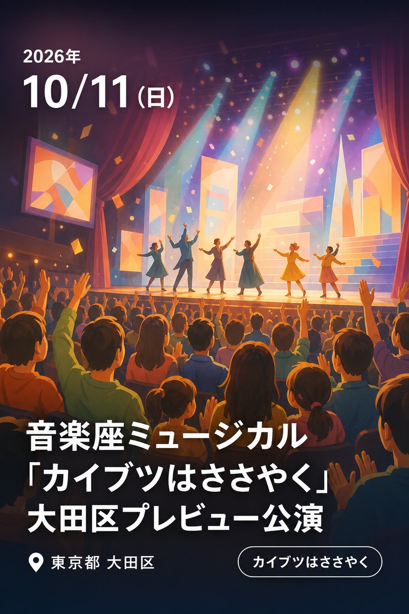 音楽座ミュージカル「カイブツはささやく」大田区プレビュー公演