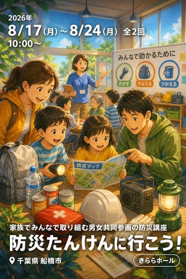 家族でみんなで取り組む男女共同参画の防災講座 防災たんけんに行こう！