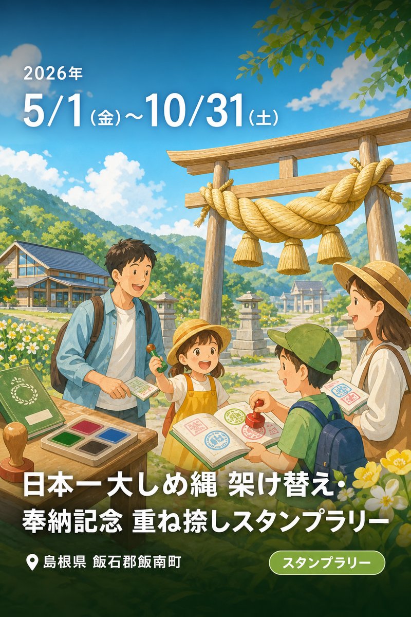 日本一大しめ縄 架け替え・奉納記念 重ね捺しスタンプラリー