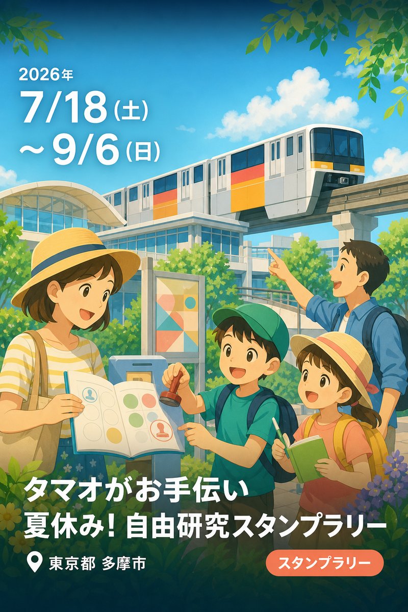 タマオがお手伝い 夏休み！自由研究スタンプラリー