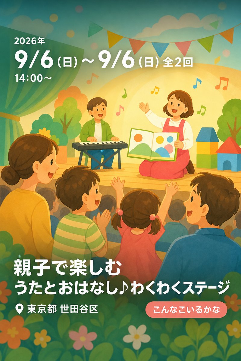 親子で楽しむ うたとおはなし♪わくわくステージ