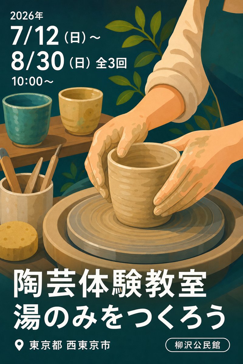 陶芸体験教室 湯のみをつくろう