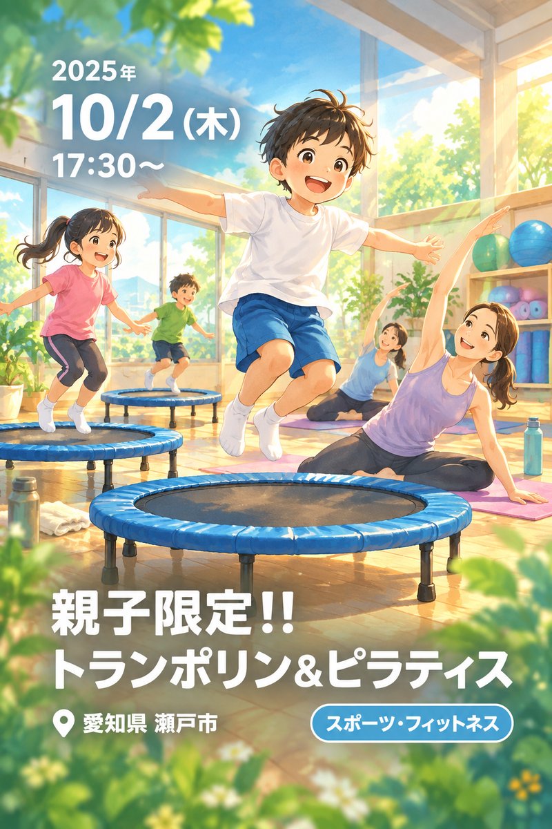 親子限定‼️トランポリン&ピラティス